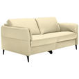 3-SITZER-SOFA in Leder Creme  - Creme/Schwarz, Design, Leder/Metall (190/84/99cm) - Dieter Knoll