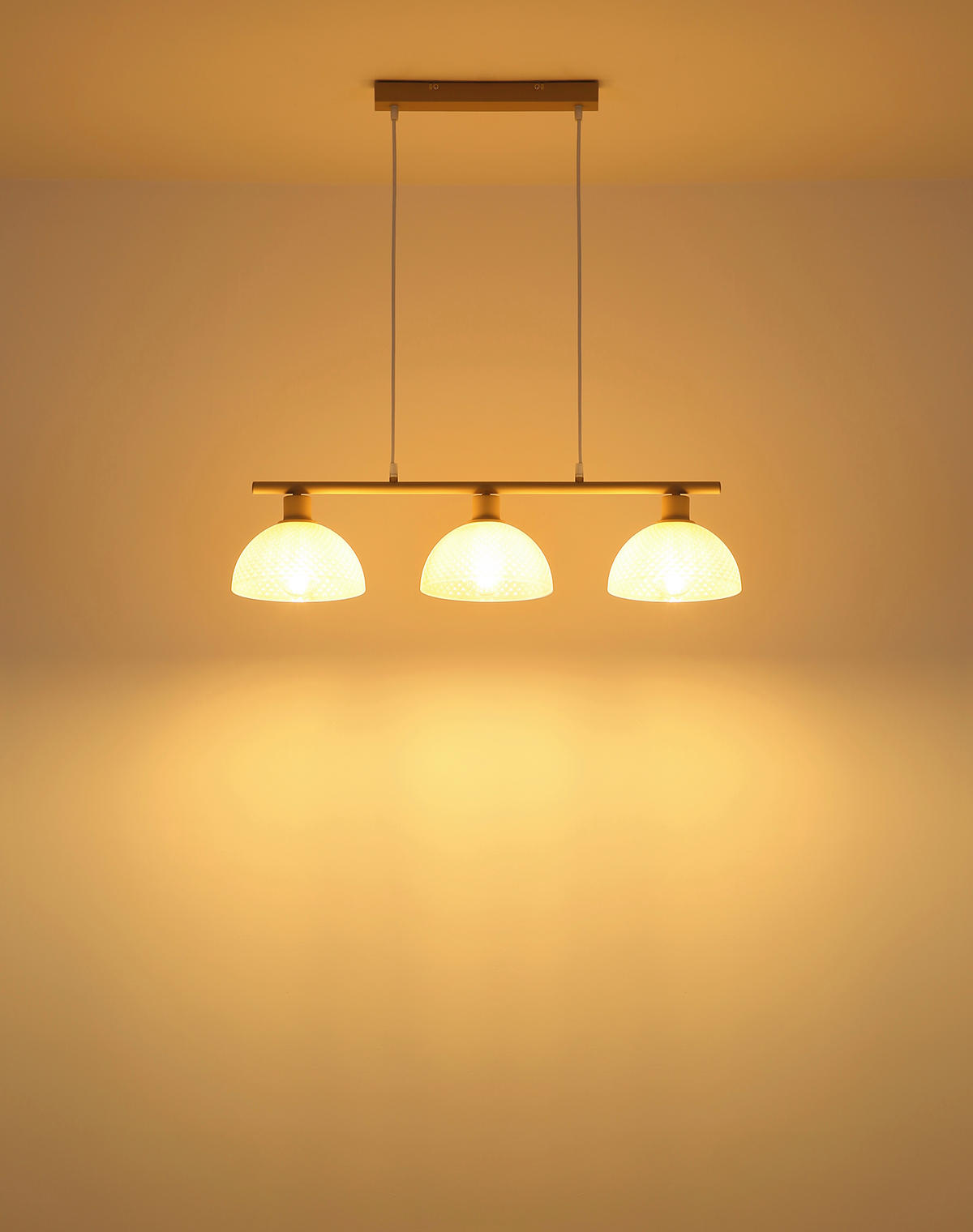 HÄNGELEUCHTE 77/20/120 cm  - Sandfarben/Champagner, Design, Glas/Kunststoff (77/20/120cm) - Globo