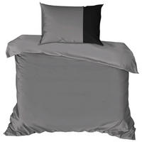 BETTWÄSCHE Renforcé 135/200 cm  - Schwarz/Grau, Basics, Textil (135/200cm)