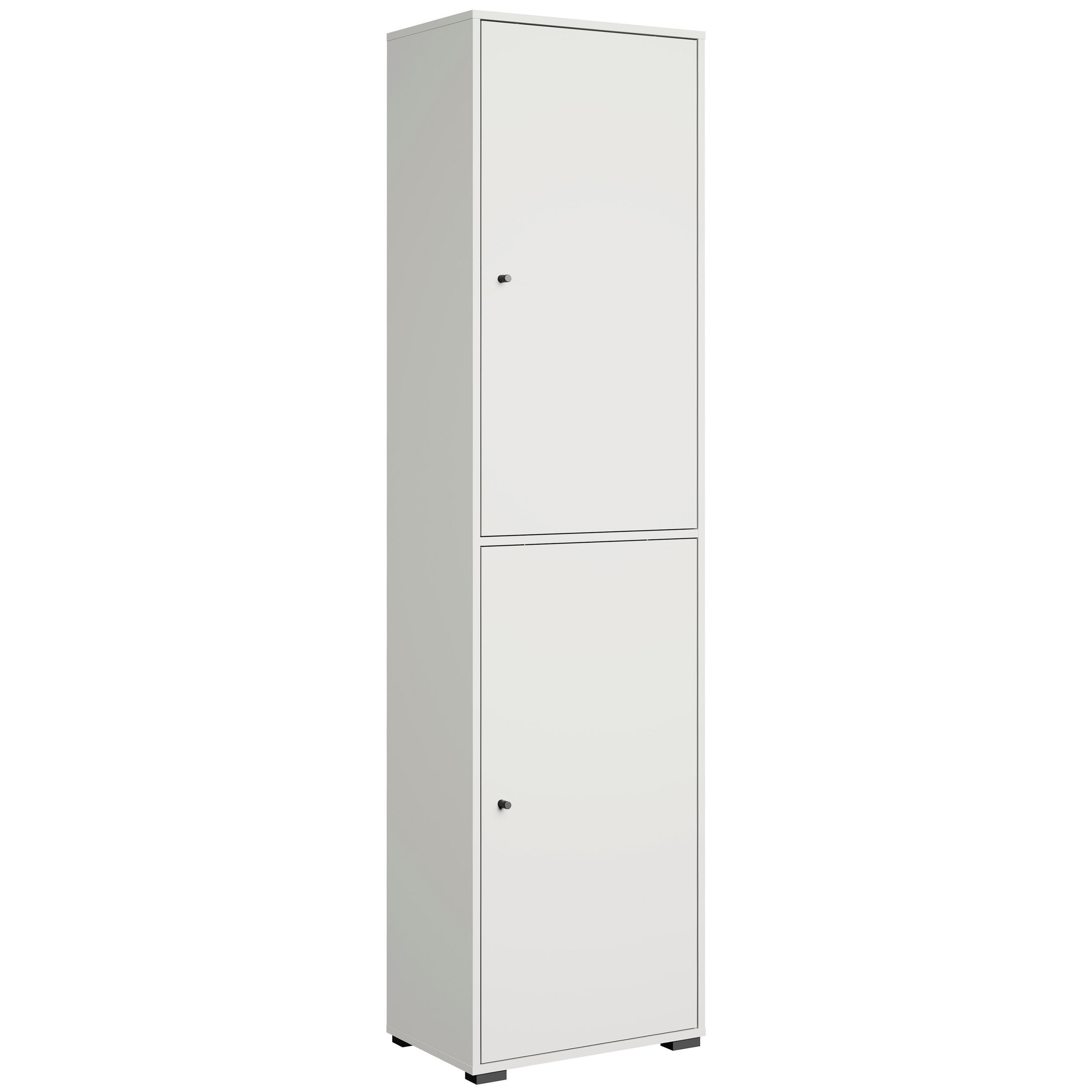 SKOSKÅP  i 50/190/33 cm  - vit/svart, Basics, metall/trämaterial (50/190/33cm) - P & B