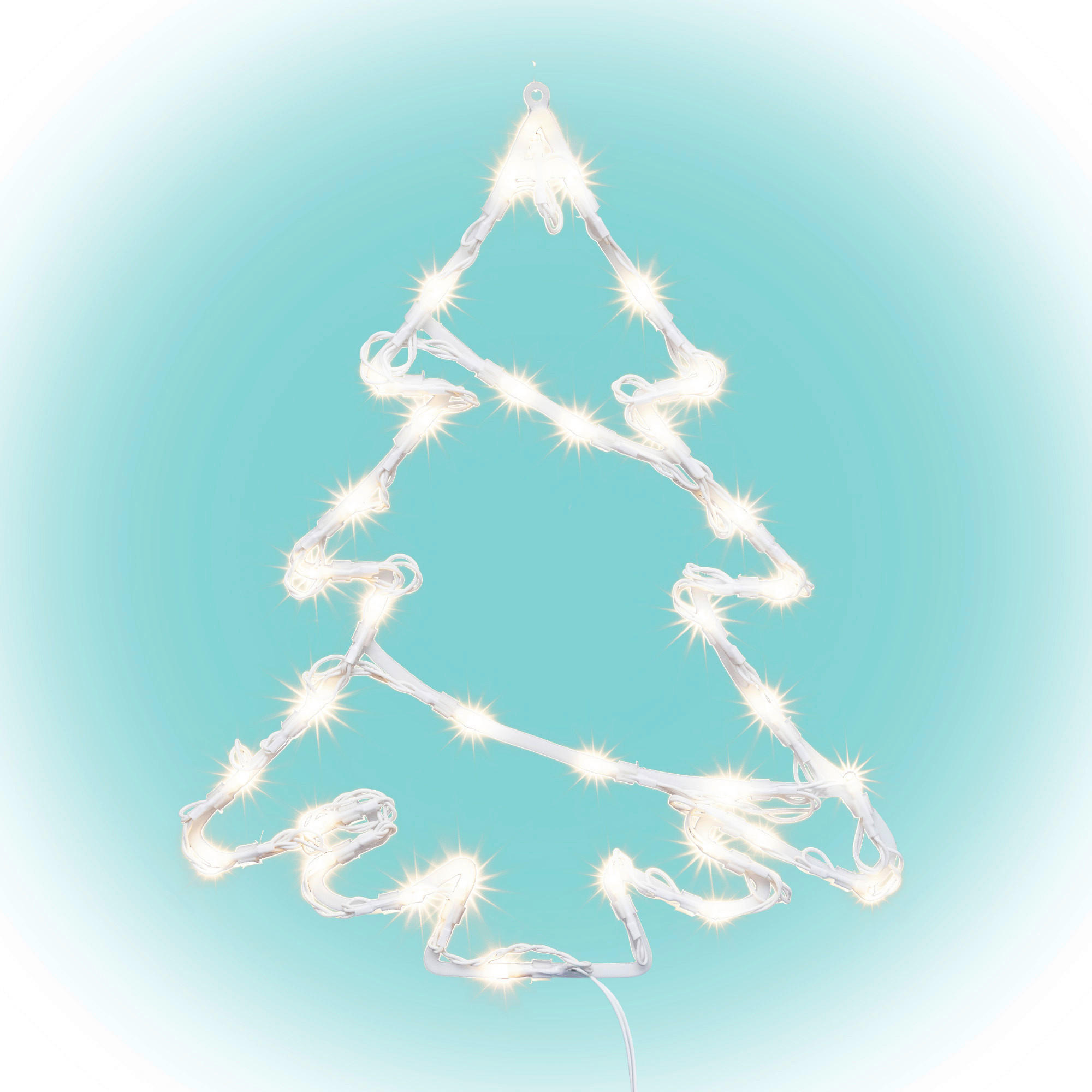 DEKOR KARÁCSONYFA - fehér, Basics, műanyag (33/25/5cm)