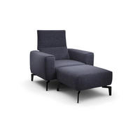 SESSELSET Chenille    - Blau/Schwarz, Design, Textil/Metall (110/85/86-94cm) - SENSOO