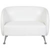 2-SITZER-SOFA  in Lederlook Weiß  - Chromfarben/Weiß, MODERN, Textil/Metall (118/85/58cm) - MID.YOU