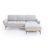 ECKSOFA Creme Flachgewebe  - Eichefarben/Creme, Design, Holz/Textil (245/171-185cm) - Stylife