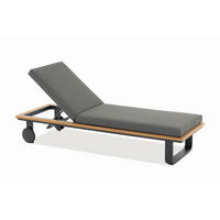 SONNENLIEGE 206/41/70 cm Teakholz  - Anthrazit/Teakfarben, Basics, Holz/Textil (206/41/70cm) - Niehoff Garden