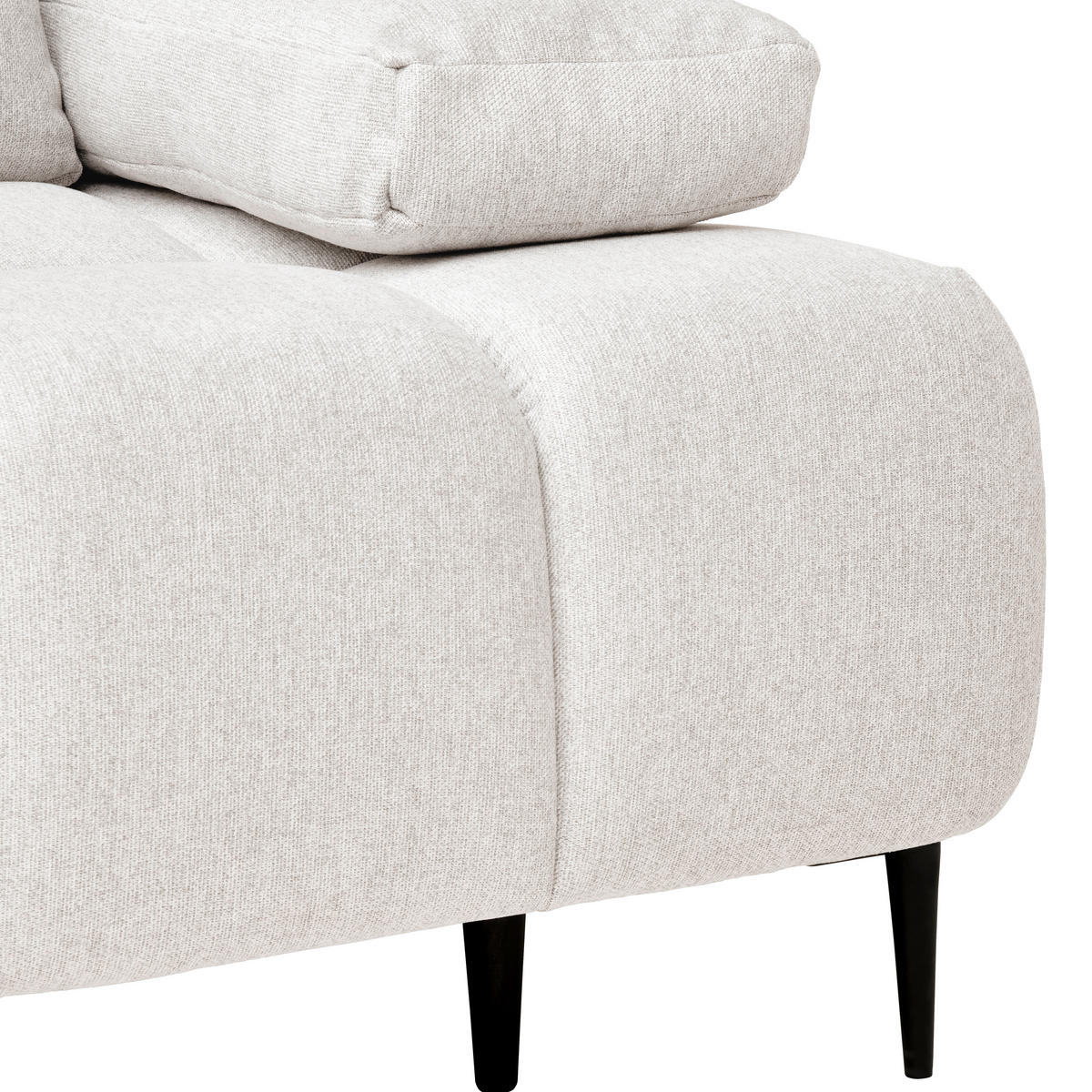 ZOFA S POSTELJNO FUNKCIJO,  bež tekstil  - črna/bež, Moderno, kovina/tekstil (204/90/95cm) - MID.YOU