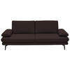 3-SITZER-SOFA in Leder Braun  - Schwarz/Braun, Design, Leder/Metall (222/86/104cm) - Dieter Knoll