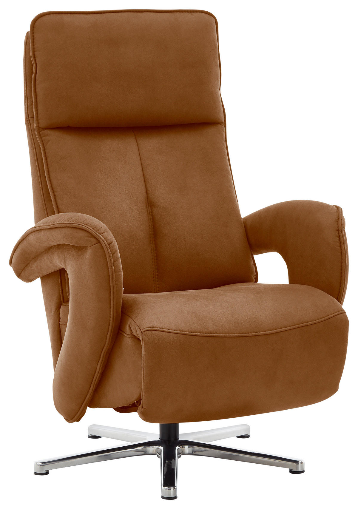 RELAXSESSEL in Textil Currygelb  - Chromfarben/Currygelb, Design, Textil/Metall (77/110/87cm) - Valdera