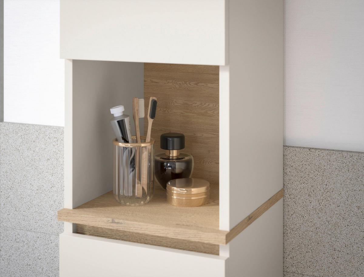 HOCHSCHRANK 30/190/30 cm  - Kaschmir/Eichefarben, Design, Holzwerkstoff/Kunststoff (30/190/30cm) - home24