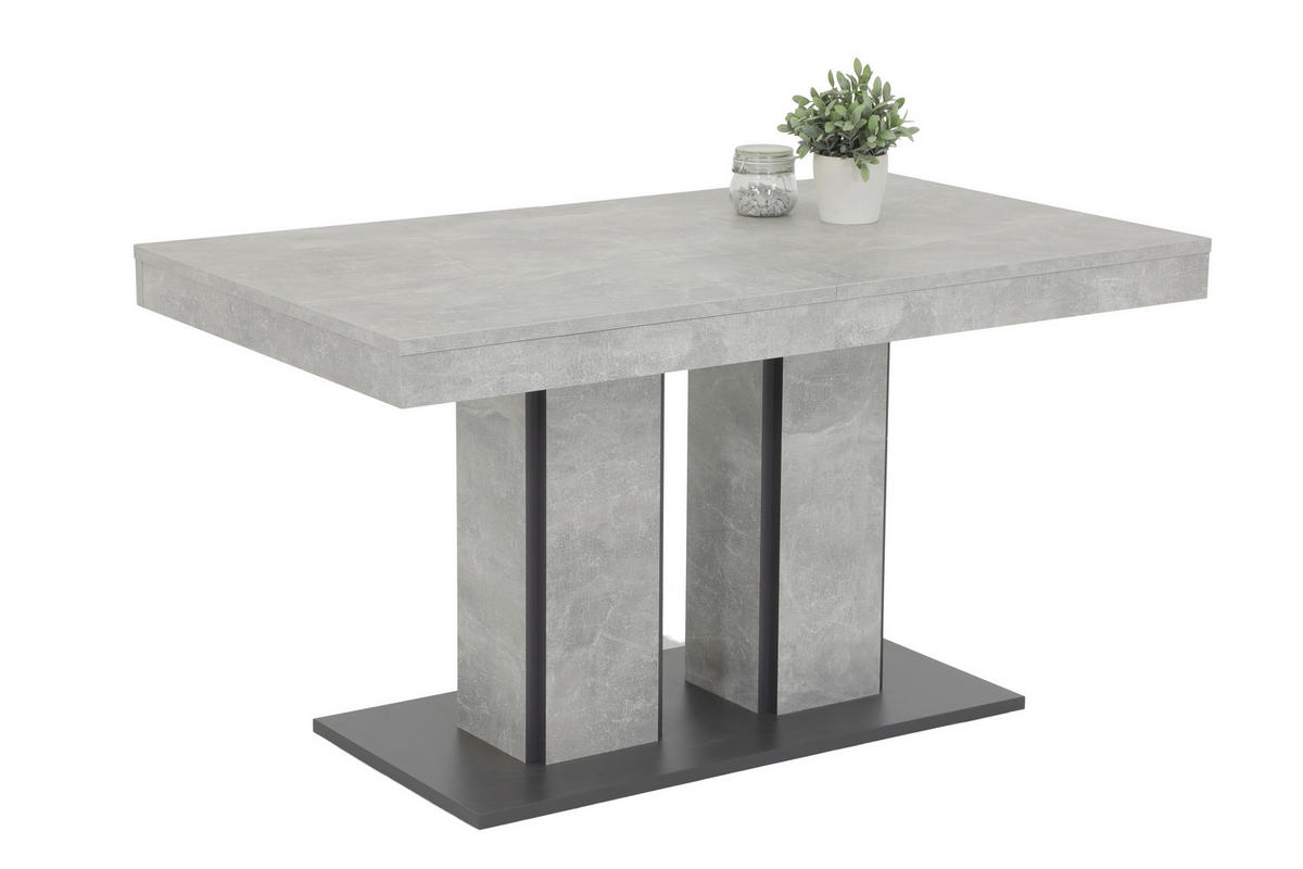 TISCHGRUPPE in Metall, Textil, Holzwerkstoff Anthrazit, Grau  - Anthrazit/Grau, MODERN, Holzwerkstoff/Textil (140 - 180/76/80cm) - MID.YOU