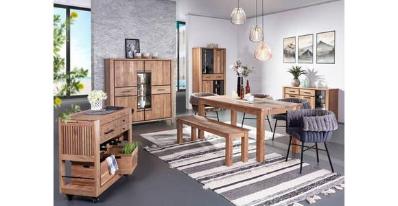 SIDEBOARD in 170/80/44 cm - Schwarz/Akaziefarben, LIFESTYLE, Glas/Holz (170/80/44cm) - Landscape