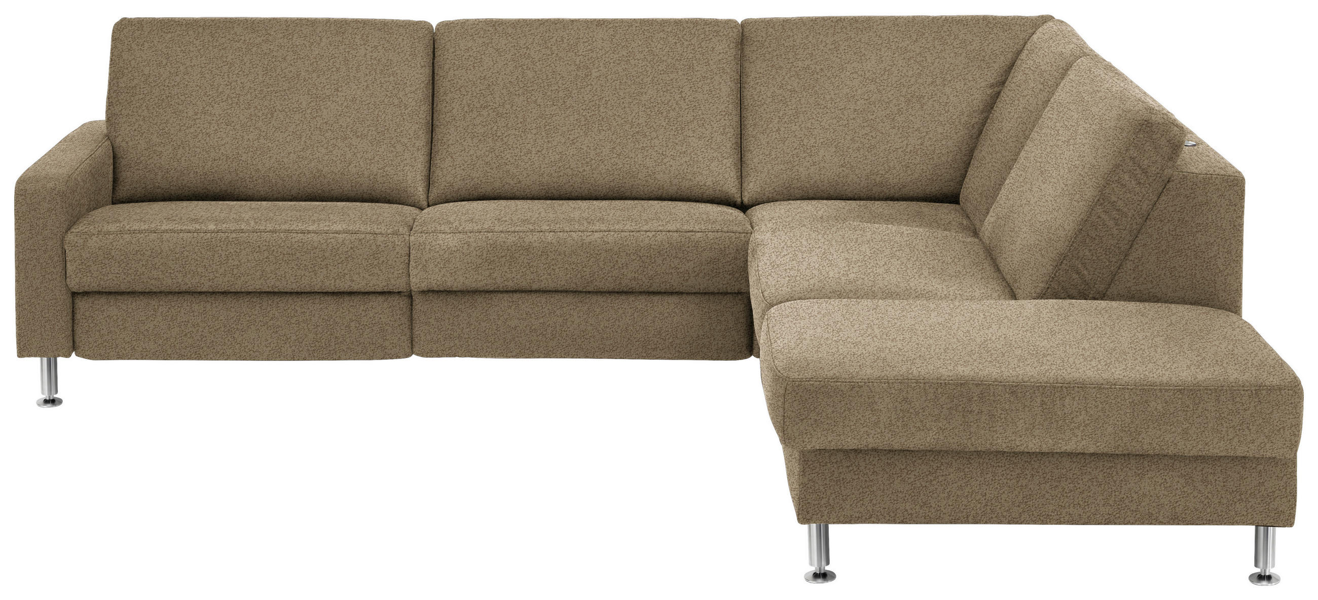 ECKSOFA in Mikrofaser Grün  275/242 cm  - Alufarben/Grün, Design, Textil/Metall (275/242cm) - Dieter Knoll