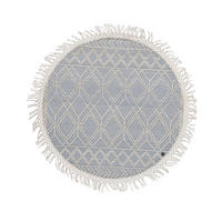 HANDWEBTEPPICH 140/140 cm Colored macrame four Creme, Pastellblau  - Pastellblau/Creme, KONVENTIONELL, Textil (140/140cm) - Tom Tailor