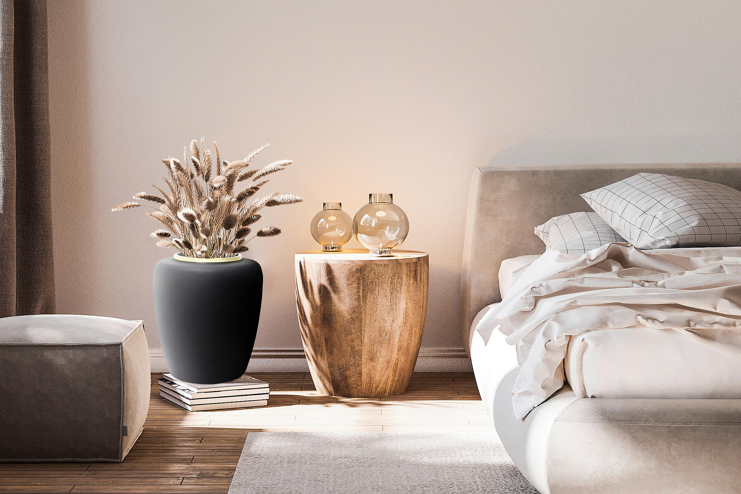 VASE  - Goldfarben/Schwarz, Trend, Metall (33.5/35cm) - Kayoom