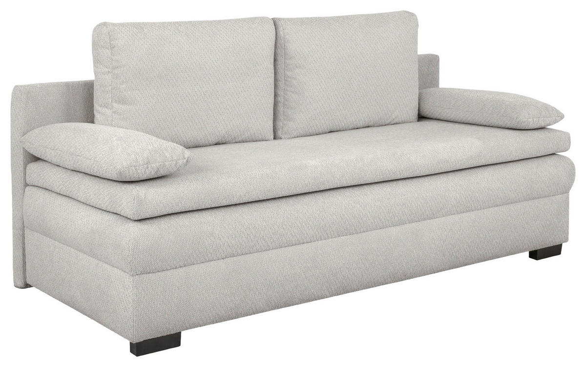 SCHLAFSOFA in Struktur Hellgrau  - Hellgrau/Schwarz, KONVENTIONELL, Kunststoff/Textil (195/93/83cm) - Carryhome