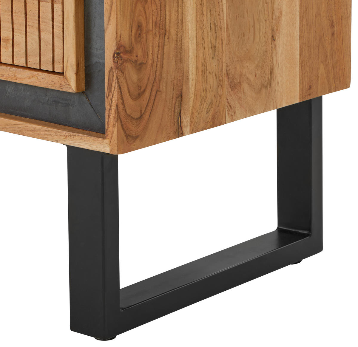 LOWBOARD  in 160/50/40 cm  - Schwarz/Akaziefarben, LIFESTYLE, Holz/Stein (160/50/40cm) - MID.YOU