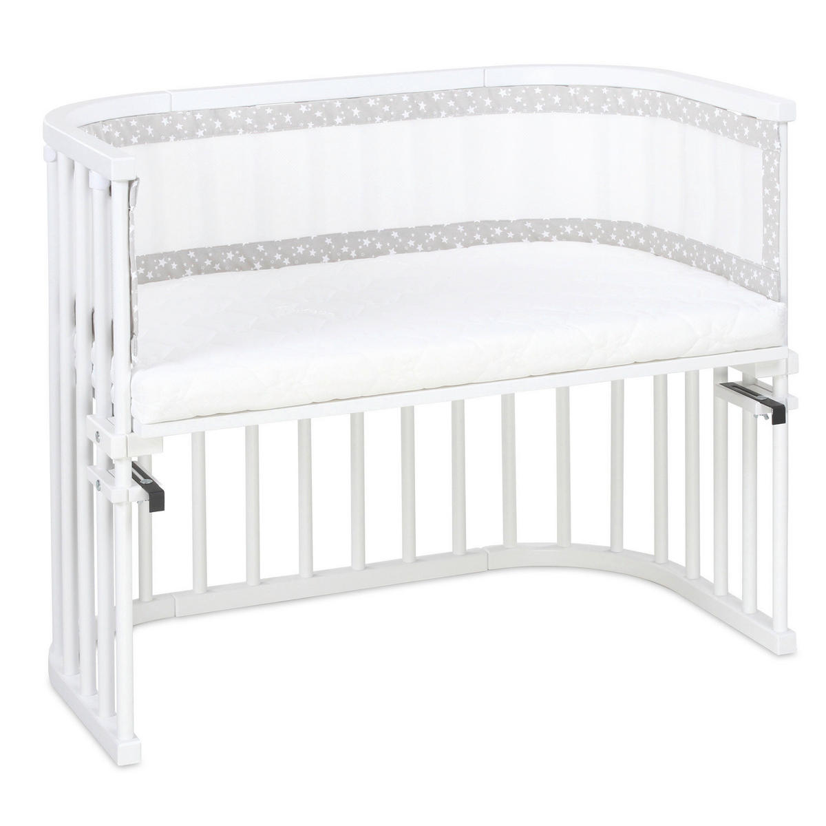 NESTCHEN babybay Nestchen 3D Mesh  - Hellgrau, Basics, Naturmaterialien (168/24/2cm) - Tobi