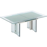 COUCHTISCH ESG, Klarglas 125-166/75/56-75 cm rechteckig Transparent  - Transparent, Design, Glas/Metall (125-166/75/56-75cm)
