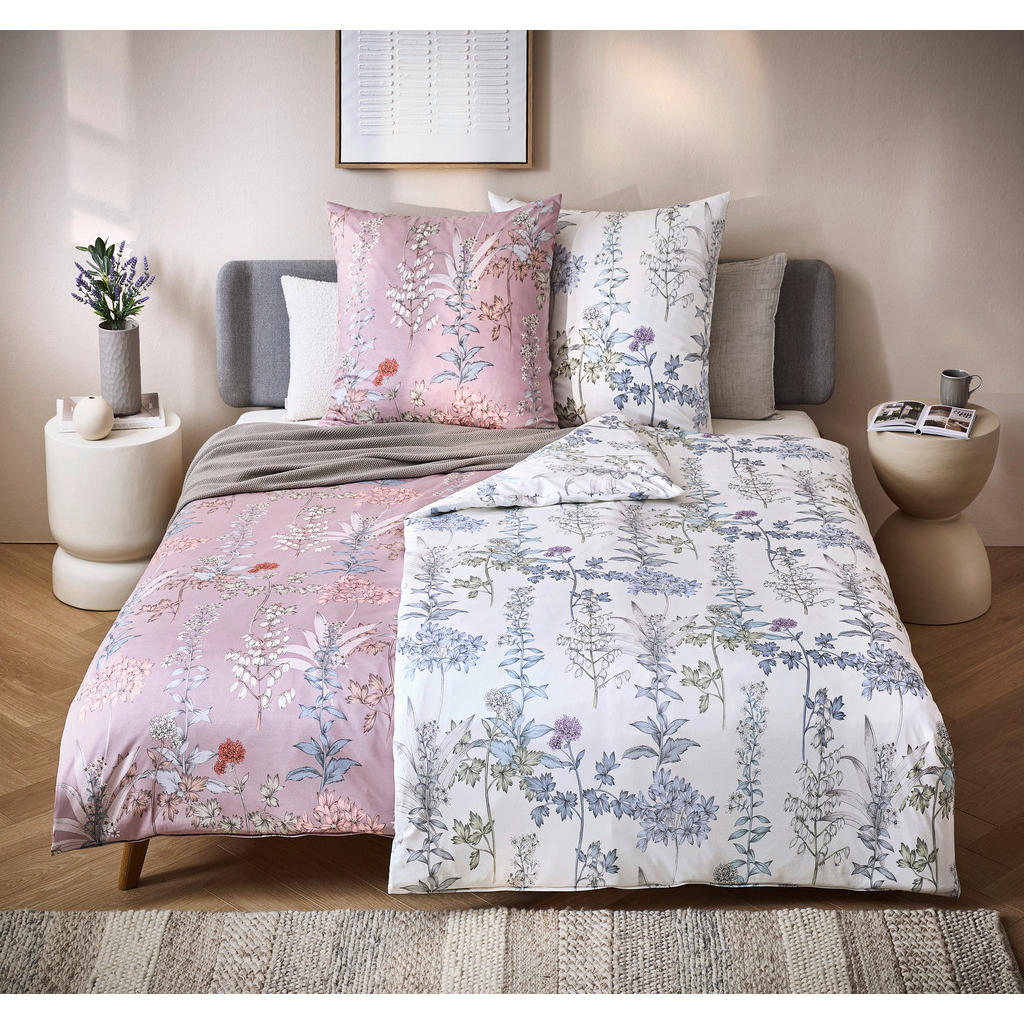 Thumbnail - Estella Bettwäsche Atelier, Mauve, Textil, Floral, 155x220 cm, Oeko-Tex® Standard 100, Schlaftextilien, Bettwäsche, Bett...