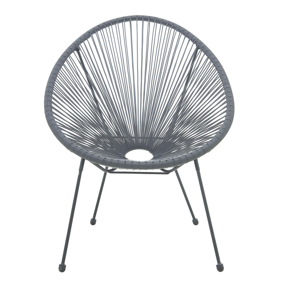 GARTENSTUHL-SET Stahl Grau  - Schwarz/Grau, Design, Kunststoff/Metall (73/88/73cm) - Livetastic