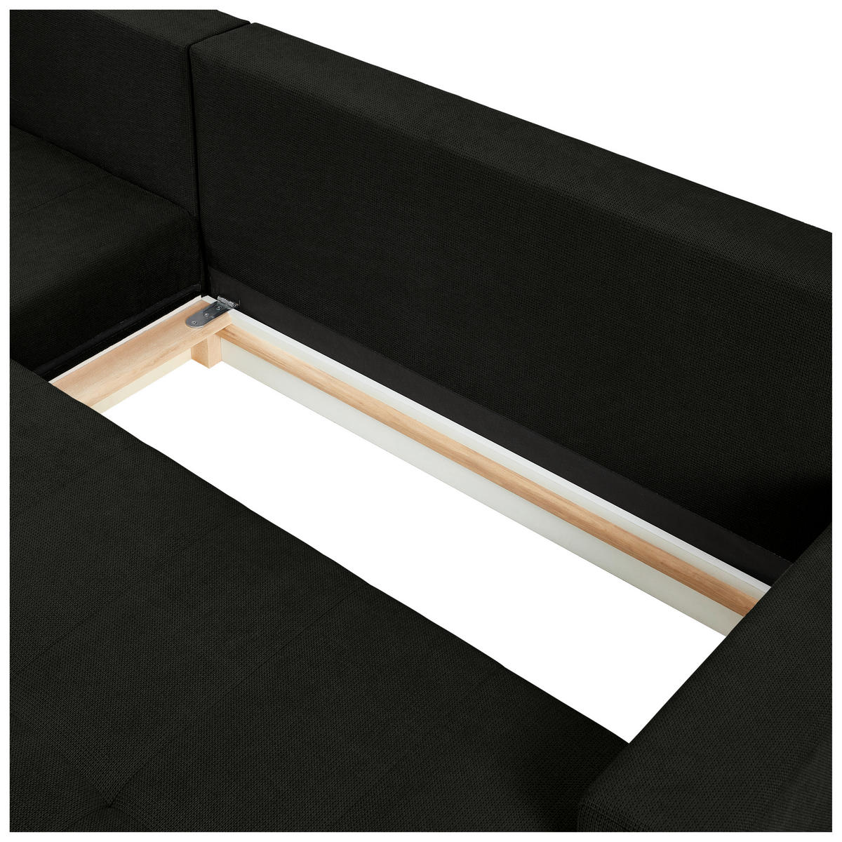ECKSOFA in Webstoff Schwarz  - Schwarz, Konventionell, Kunststoff/Textil (231/157cm) - P & B