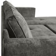 ECKSOFA in Flachgewebe Grau  - Schwarz/Grau, KONVENTIONELL, Textil/Metall (252/162cm) - Carryhome