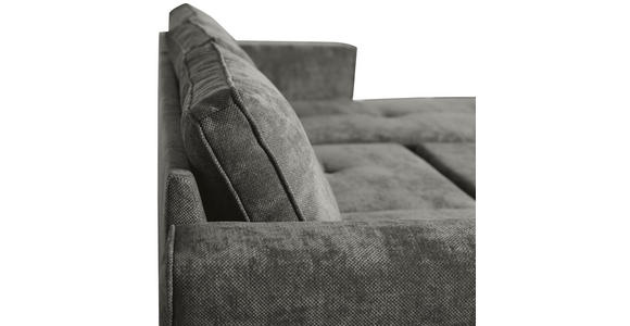 ECKSOFA in Flachgewebe Grau  - Schwarz/Grau, KONVENTIONELL, Textil/Metall (252/162cm) - Carryhome