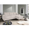 ECKSCHLAFSOFA  mit Rücken echt Struktur Creme  - Creme/Schwarz, KONVENTIONELL, Textil/Metall (237/143cm) - Livetastic