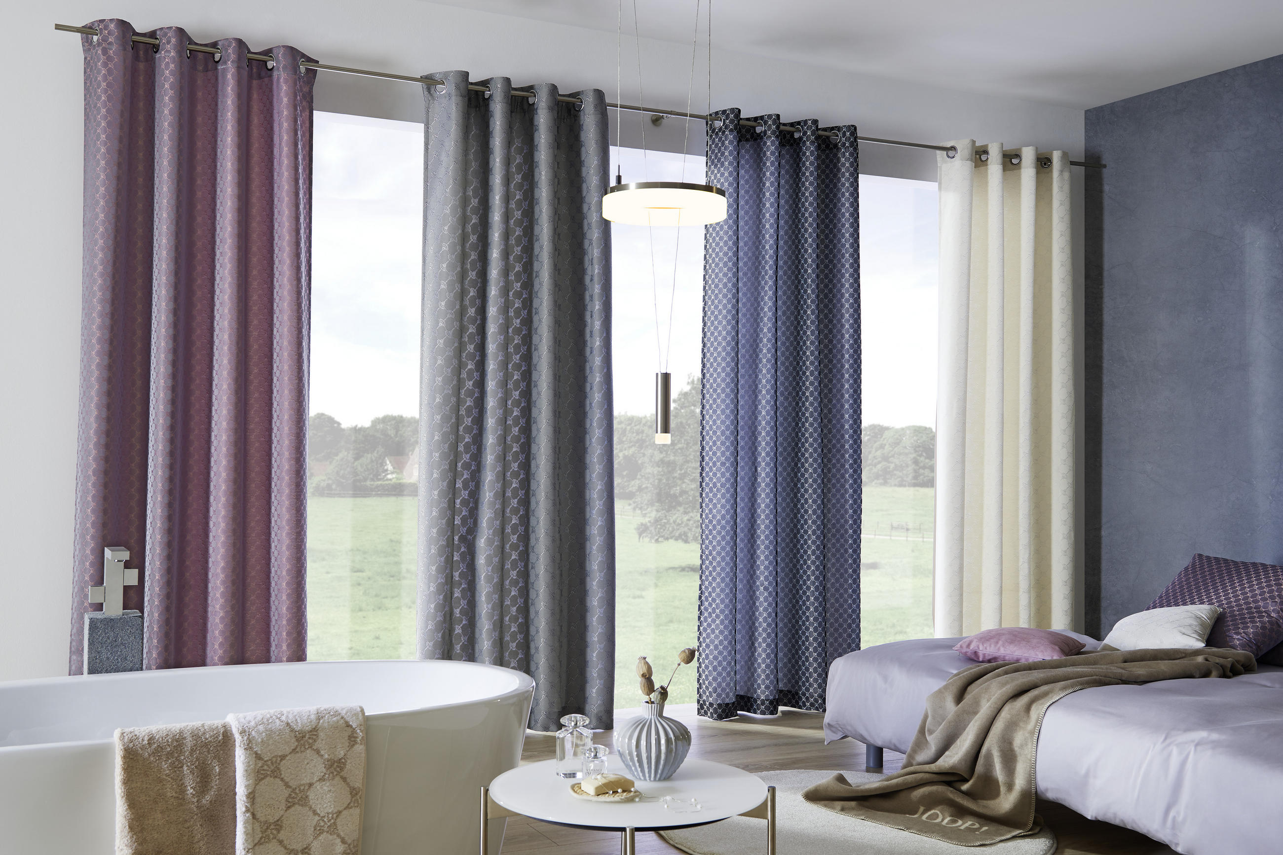 ÖSENSCHAL J-Allovers blickdicht 140/250 cm - Braun, Design, Textil (140/250cm) - Joop!