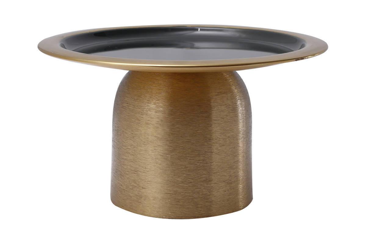TORTENPLATTE - Dunkelgrün/Goldfarben, Trend, Metall (24,5/14cm) - Kayoom