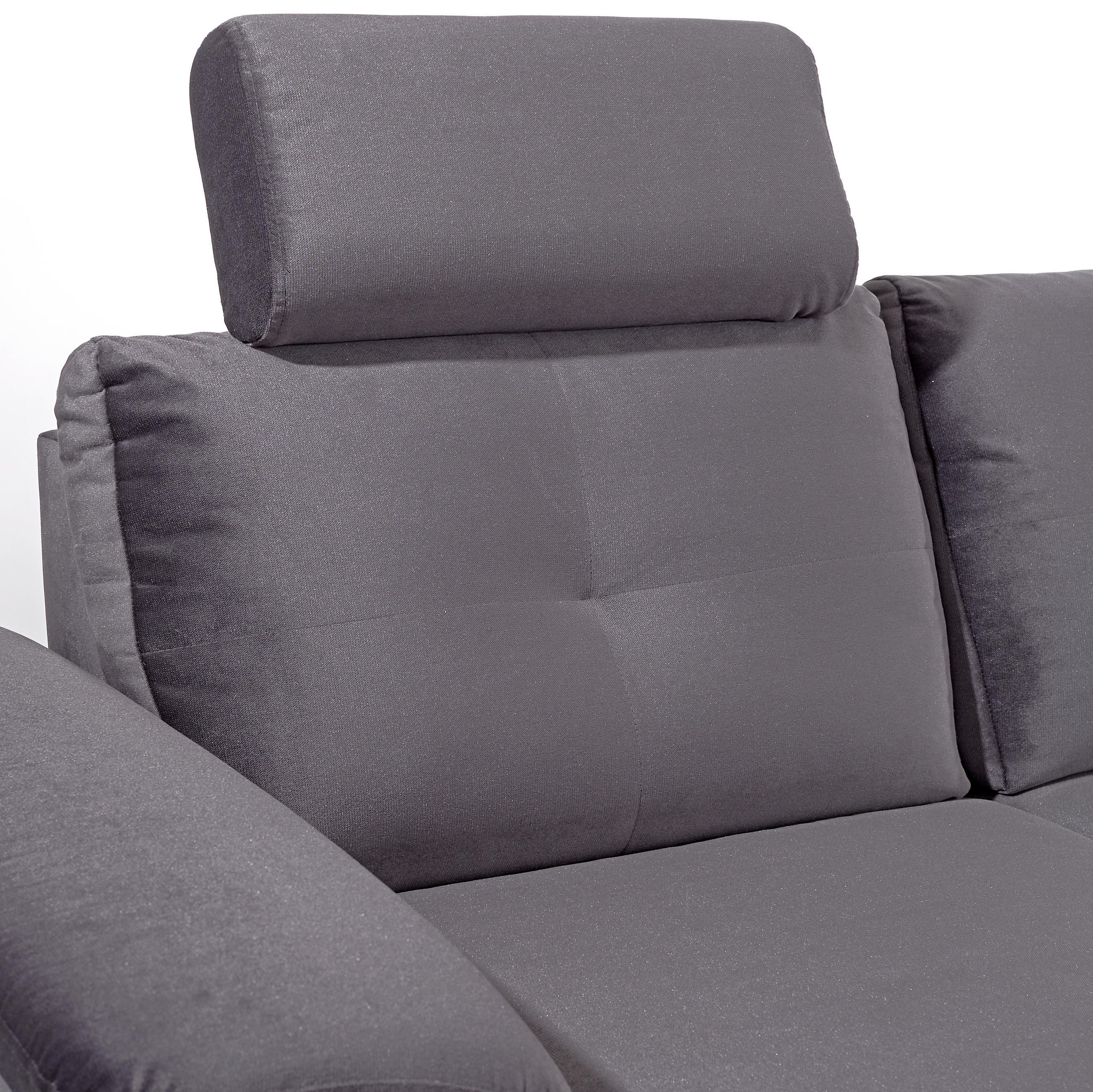 WOHNLANDSCHAFT Dunkelgrau Velours  - Dunkelgrau/Schwarz, KONVENTIONELL, Kunststoff/Textil (168/325/184cm) - Livetastic
