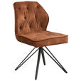 STUHL   Webstoff  Schwarz, Cognac  - Cognac/Schwarz, Design, Textil/Metall (50/85/60cm) - Carryhome