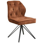 STUHL   Webstoff  - Cognac/Schwarz, Design, Textil/Metall (50/85/60cm) - Carryhome