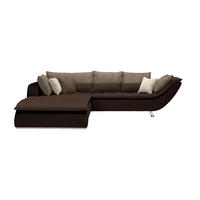 SOFFA i textil mörkbrun, ljusbrun  - kromfärg/brun, Design, metall/textil (220/300cm) - Livetastic