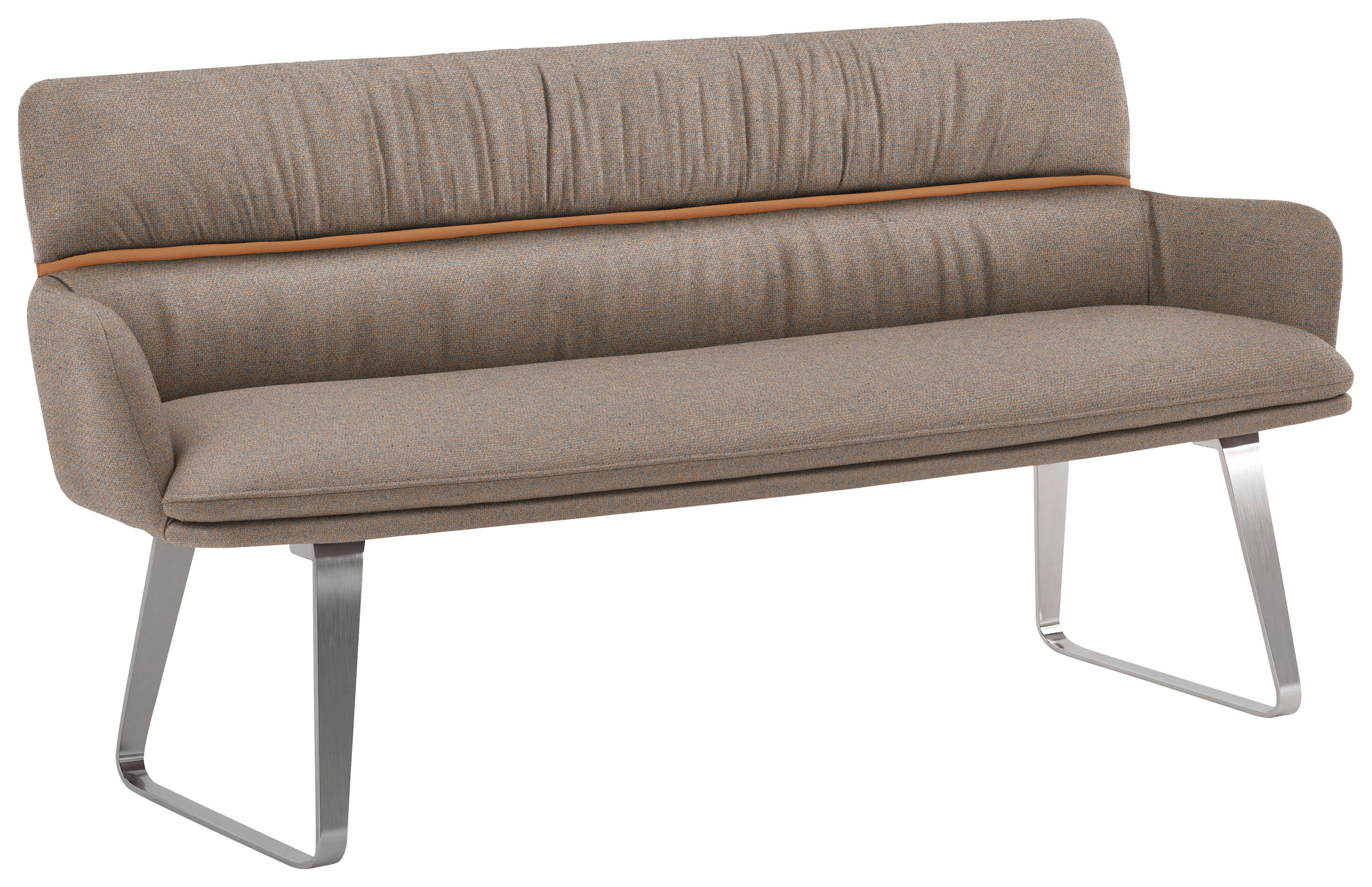 SITZBANK 220/86/68 cm Mikrofaser Greige, Currygelb  - Currygelb/Greige, Design, Textil/Metall (220/86/68cm) - Valdera
