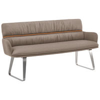 SITZBANK 220/86/68 cm Mikrofaser Greige, Currygelb  - Currygelb/Greige, Design, Textil/Metall (220/86/68cm) - Valdera