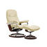 SESSELSET CONSUL L Echtleder Hocker - Creme/Braun, KONVENTIONELL, Leder/Holz (91/102/79cm) - Stressless
