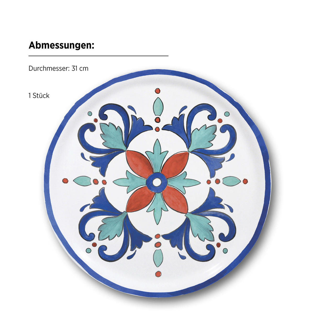PIZZATELLER Porzellan 4-teilig MARGOT  - Rot/Weiß, Basics, Keramik (31cm) - Mäser