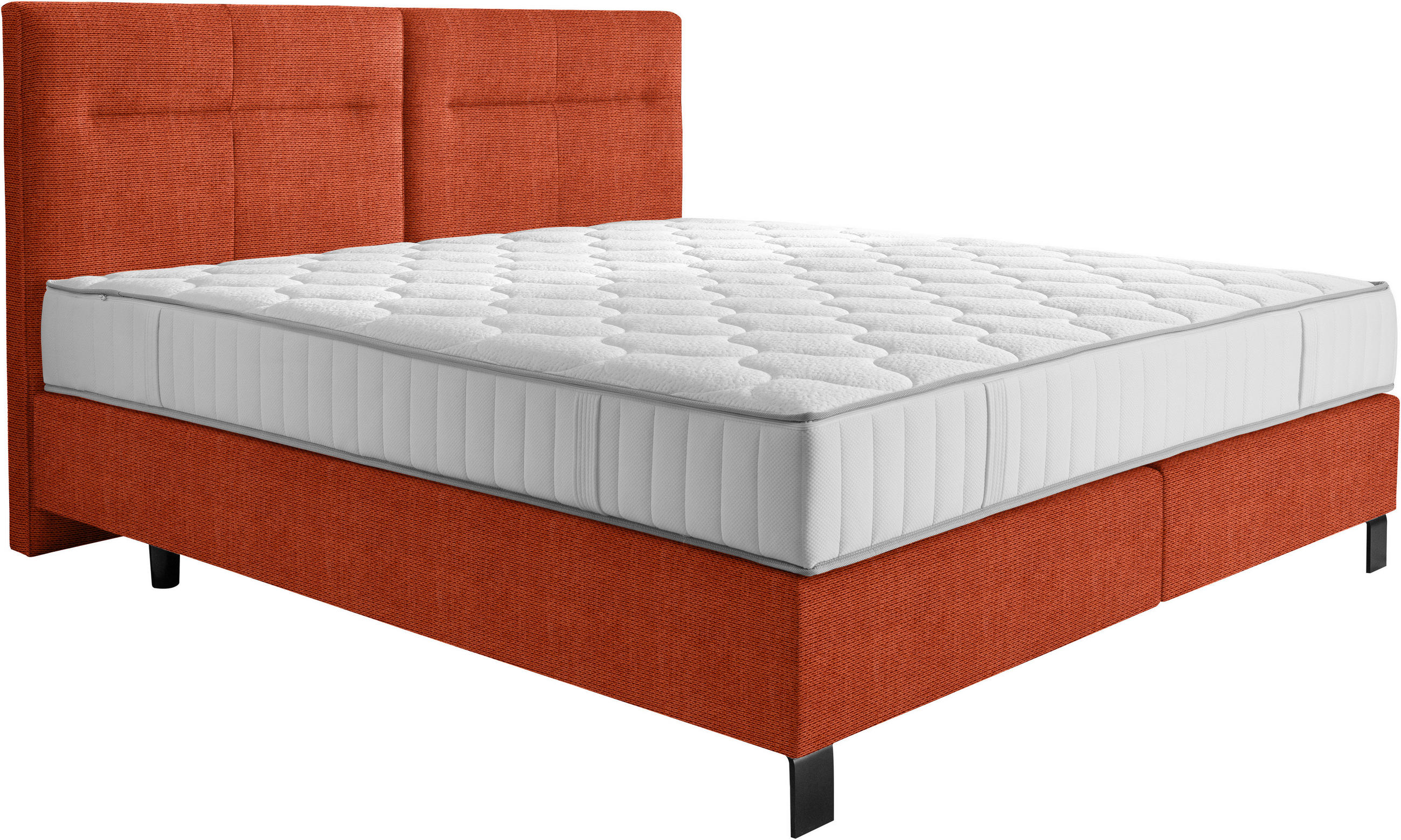 BOXSPRINGBETT 200/220 cm  in Orange  - Schwarz/Orange, KONVENTIONELL, Textil/Metall (200/220cm) - Esposa