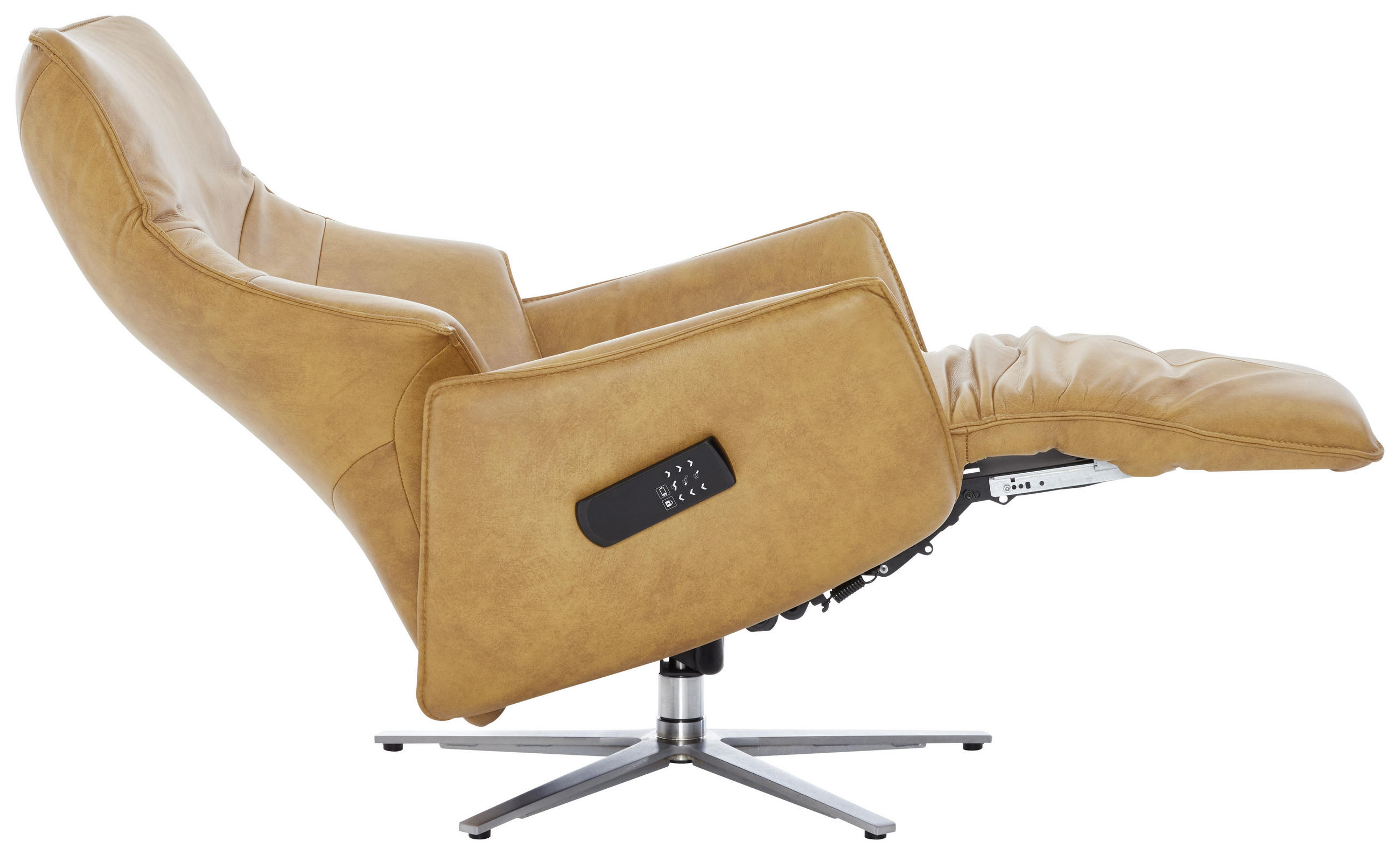 RELAXSESSEL in Leder Currygelb  - Currygelb, Design, Leder/Metall (74/109/82cm) - Himolla