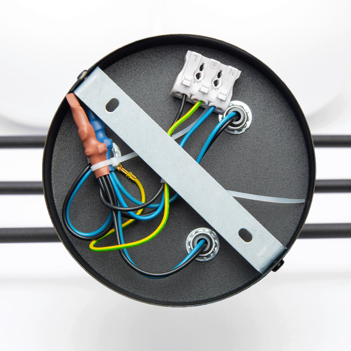 DECKENLEUCHTE    76/76/31 cm  - Schwarz/Weiß, Design, Glas/Metall (76/76/31cm)