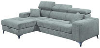 ECKSOFA Hellblau Chenille  - Schwarz/Hellblau, KONVENTIONELL, Kunststoff/Textil (172/268cm) - Carryhome