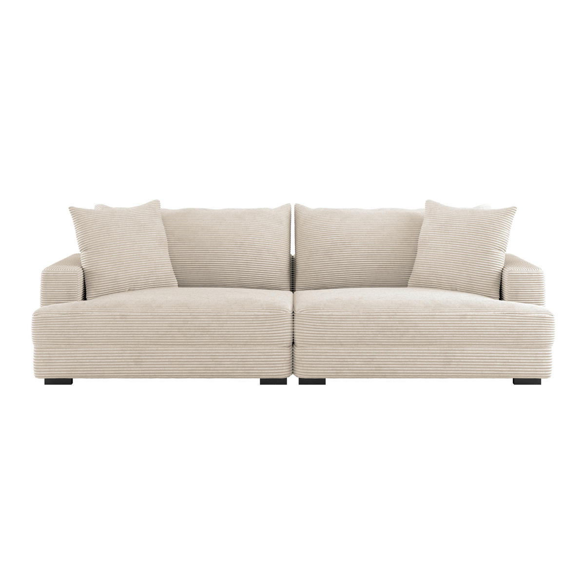 MEGASOFA Perlmutt  - Wengefarben/Perlmutt, Trend, Kunststoff/Textil (261/83/124cm) - Livetastic