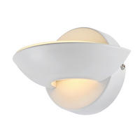 LED-WANDLEUCHTE Sammy 16,5/11 cm   - Weiß, Design, Glas/Metall (16,5/11cm) - Globo