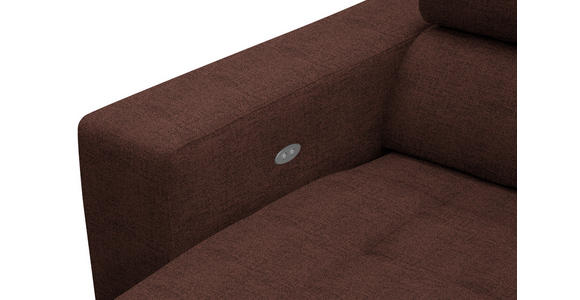 ECKSOFA in Chenille Rotbraun  - Chromfarben/Rotbraun, Design, Textil (301/207cm) - Xora