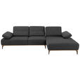 ECKSOFA in Mikrofaser Dunkelgrau  298/176 cm  - Dunkelgrau/Beige, Design, Textil/Metall (298/176cm) - Valnatura