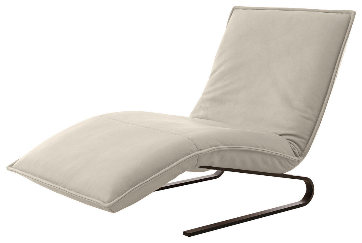 RELAXLIEGE Echtleder Beige  - Beige/Schwarz, Design, Leder/Metall (86/42-83/141-180cm) - Koinor