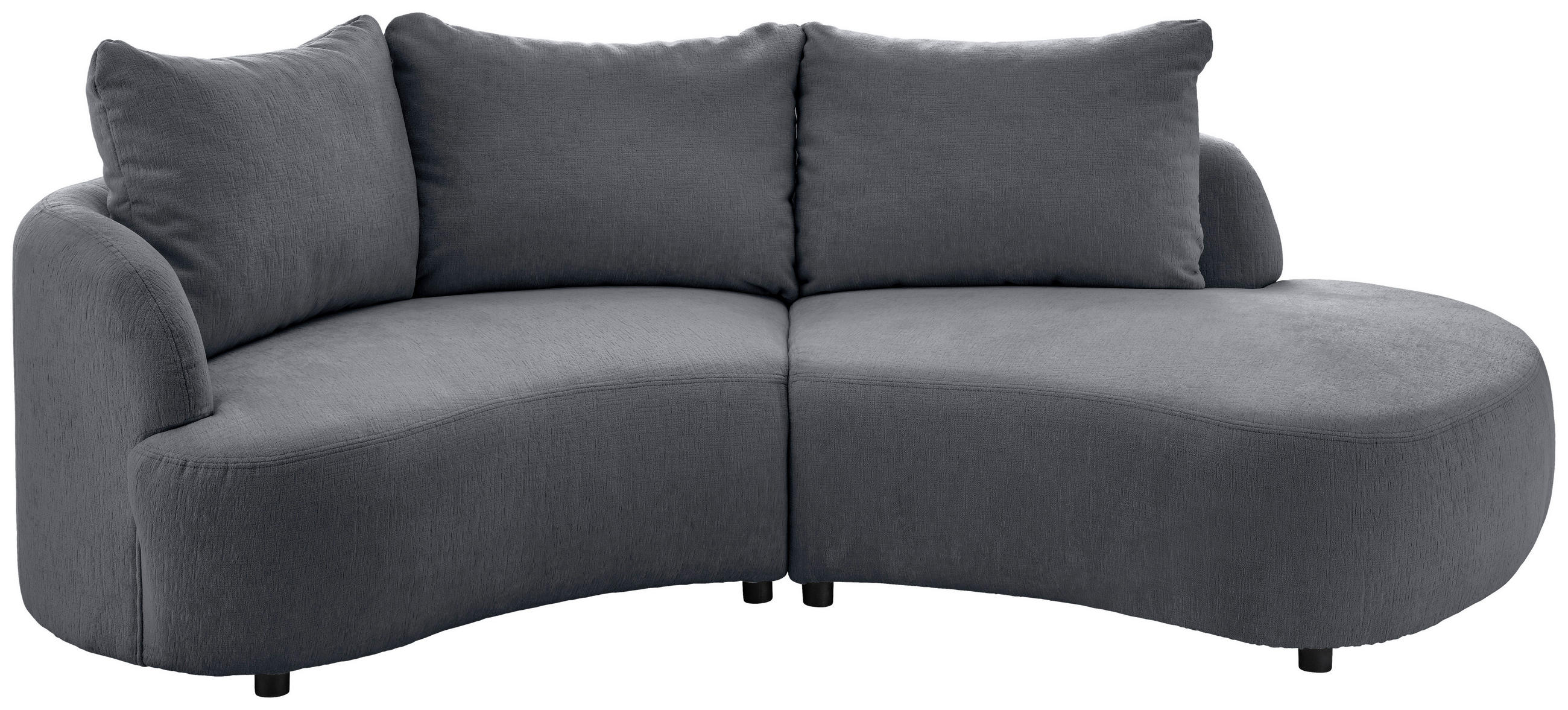 ECKSOFA Anthrazit Mikrofaser  - Anthrazit/Schwarz, MODERN, Kunststoff/Textil (139/250cm) - Livetastic