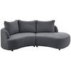 ECKSOFA Anthrazit Mikrofaser  - Anthrazit/Schwarz, MODERN, Kunststoff/Textil (139/250cm) - Livetastic