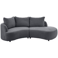 ECKSOFA Anthrazit Mikrofaser  - Anthrazit/Schwarz, MODERN, Kunststoff/Textil (139/250cm) - Livetastic